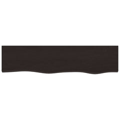 vidaXL Wall Shelf Dark Brown 80x20x2 cm Treated Solid Wood Oak 4