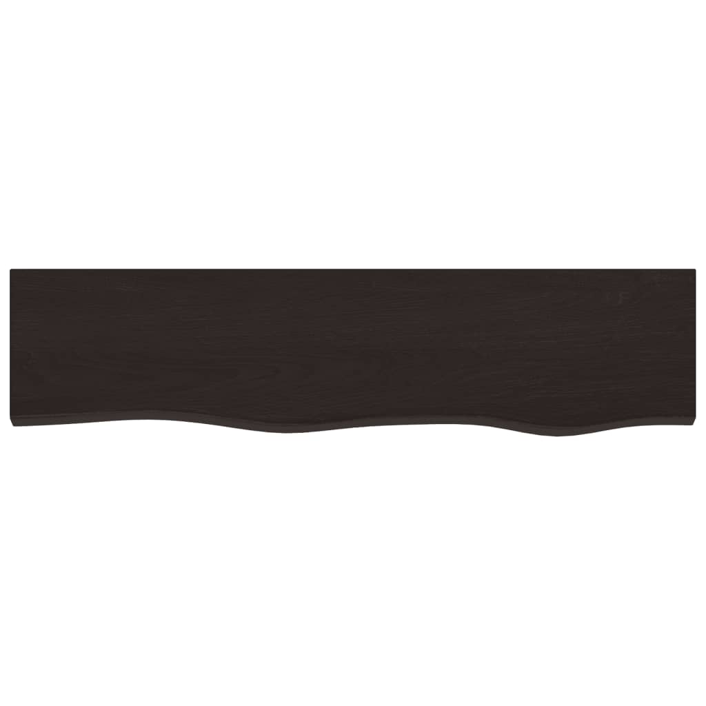 Wall Shelf Treated Solid Wood Oak Dark Brown Height 2 cm Width 80 cm 20 cm