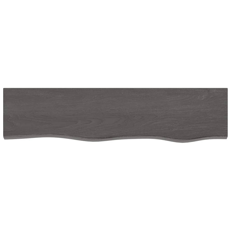 Wall Shelf Dark Brown 80x20x4 cm Treated Solid Wood Oak