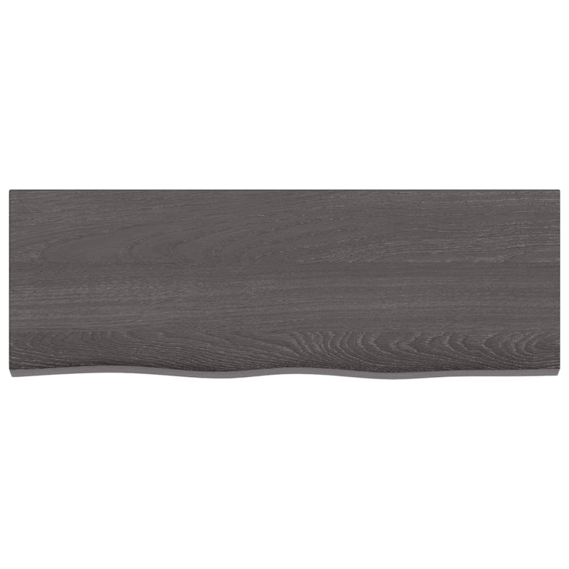 Wall Shelf Dark Brown 80x30x2 cm Treated Solid Wood Oak