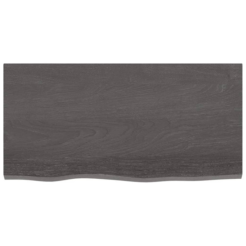 Wall Shelf Dark Brown 80x40x(2-4) cm Treated Solid Wood Oak