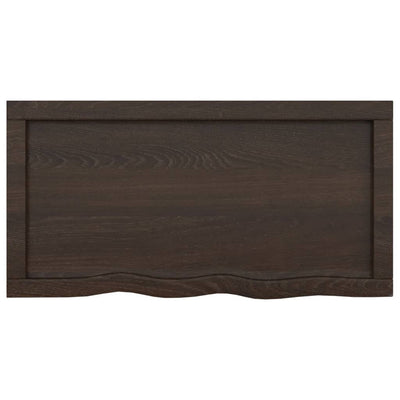 Wall Shelf Dark Brown 80x40x(2-4) cm Treated Solid Wood Oak