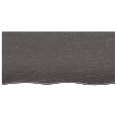 Wall Shelf Dark Brown 100x50x2 cm Treated Solid Wood Oak