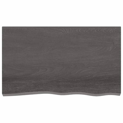 Wall Shelf Dark Brown 100x60x2 cm Treated Solid Wood Oak