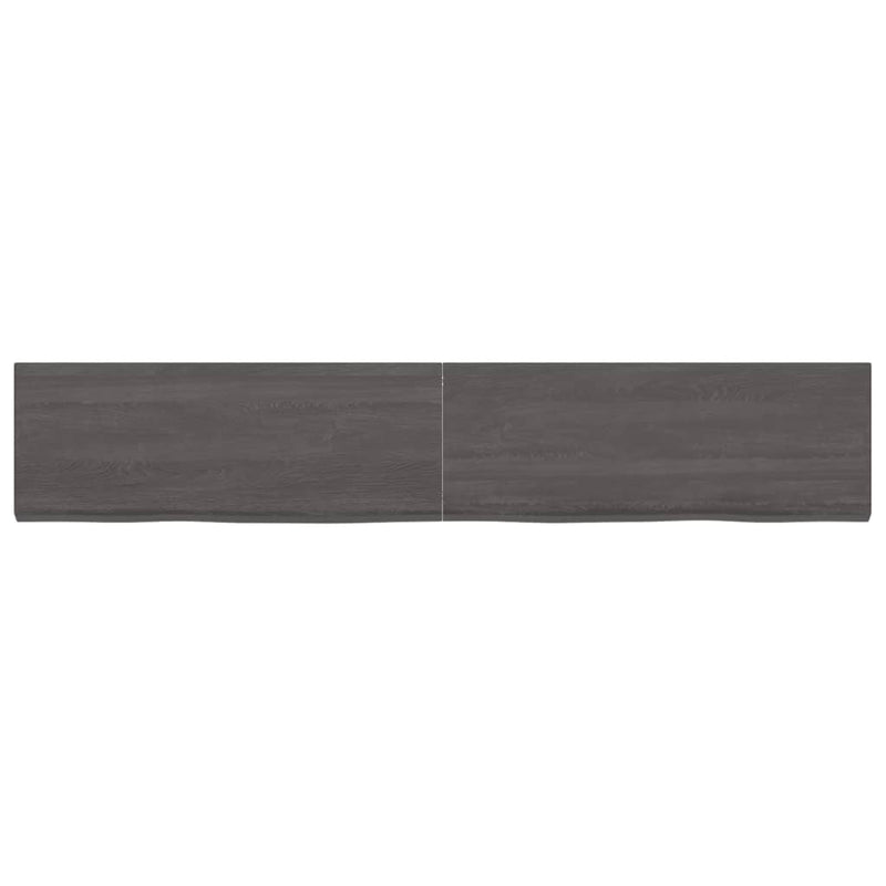 Wall Shelf Dark Brown 160x30x(2-4) cm Treated Solid Wood Oak