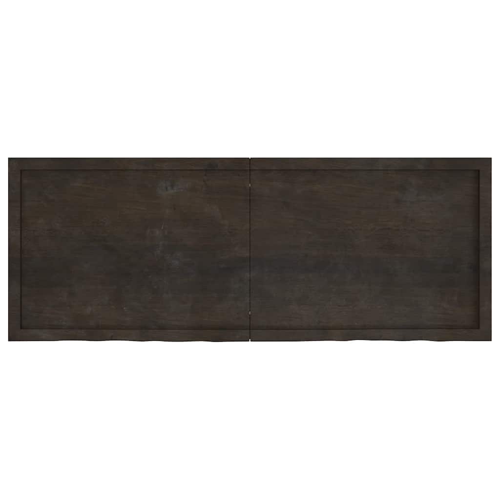 vidaXL Wall Shelf Dark Brown 160x60x(2-4) cm Treated Solid Wood Oak 2