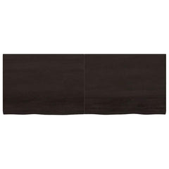 vidaXL Wall Shelf Dark Brown 160x60x(2-4) cm Treated Solid Wood Oak 3