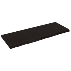 vidaXL Wall Shelf Dark Brown 160x60x(2-6) cm Treated Solid Wood Oak 1