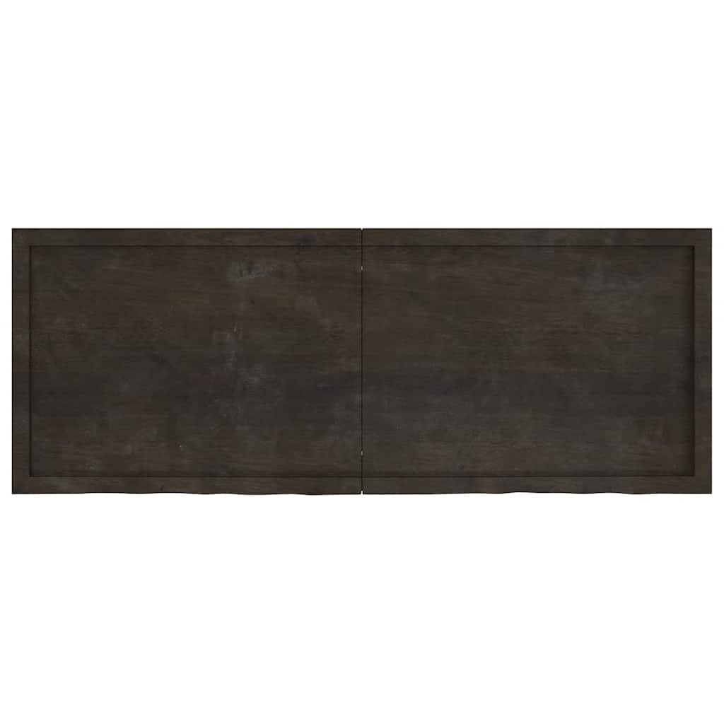 vidaXL Wall Shelf Dark Brown 160x60x(2-6) cm Treated Solid Wood Oak 2