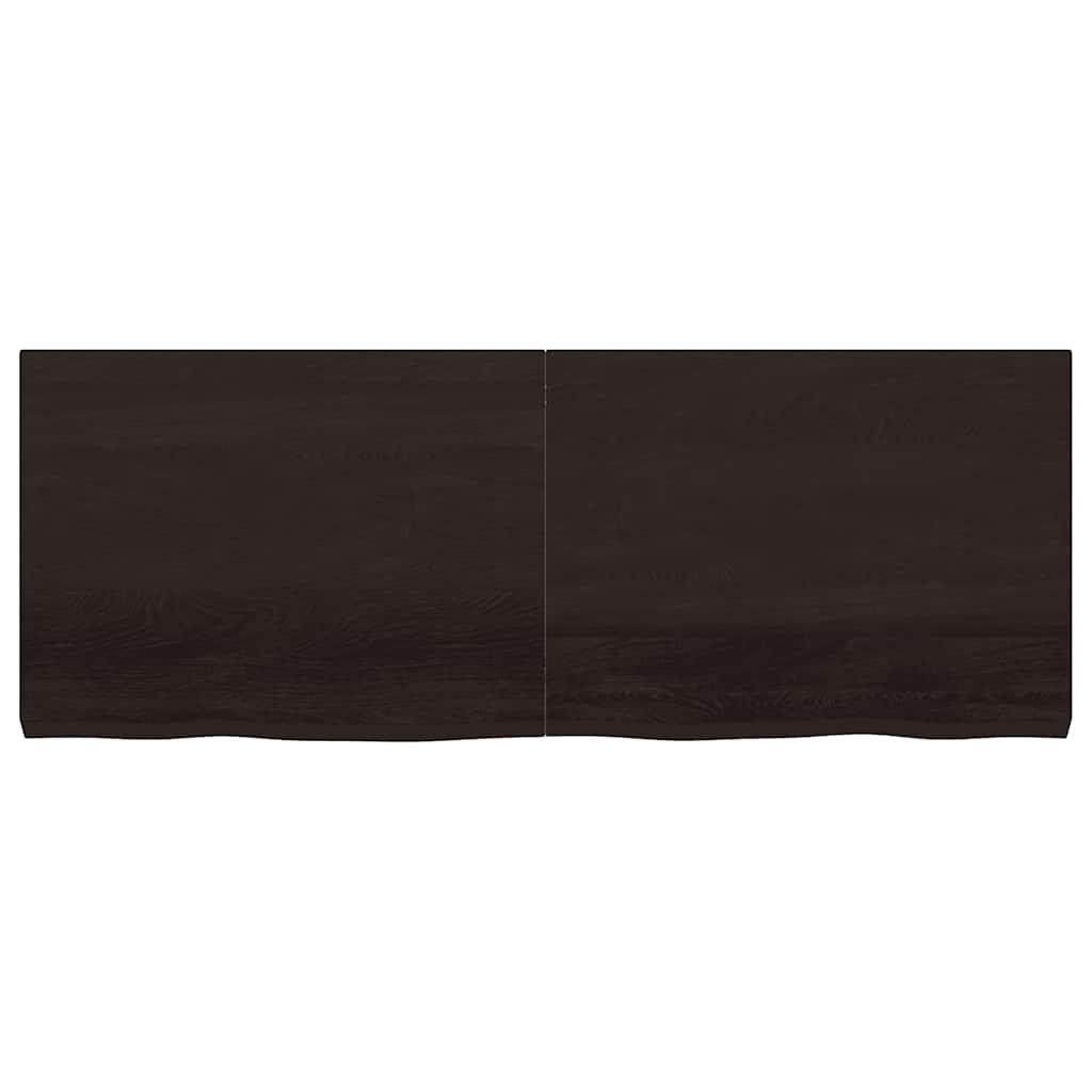vidaXL Wall Shelf Dark Brown 160x60x(2-6) cm Treated Solid Wood Oak 3