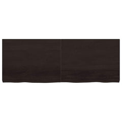 vidaXL Wall Shelf Dark Brown 160x60x(2-6) cm Treated Solid Wood Oak 3