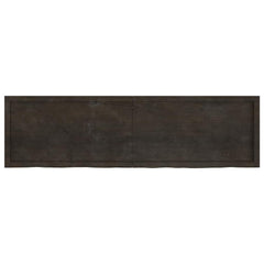 vidaXL Wall Shelf Dark Brown 180x50x(2-6) cm Treated Solid Wood Oak 2