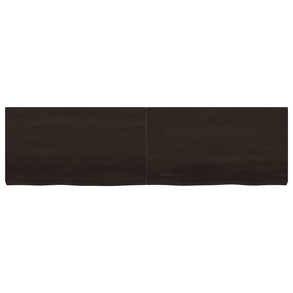 vidaXL Wall Shelf Dark Brown 180x50x(2-6) cm Treated Solid Wood Oak 3