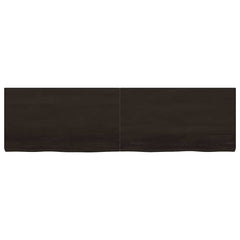 vidaXL Wall Shelf Dark Brown 180x50x(2-6) cm Treated Solid Wood Oak 3