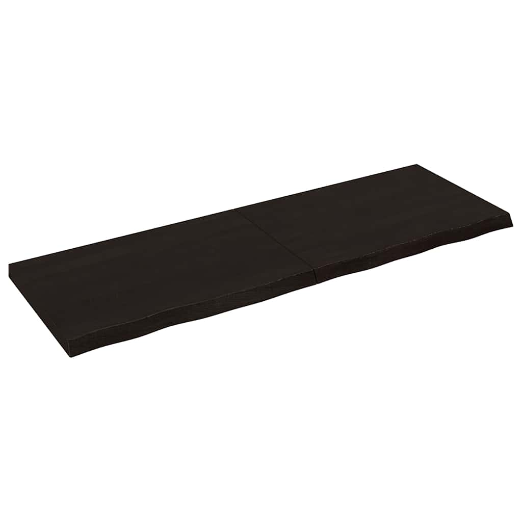 vidaXL Wall Shelf Dark Brown 180x60x(2-6) cm Treated Solid Wood Oak 1