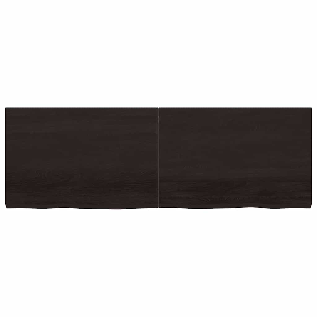 vidaXL Wall Shelf Dark Brown 180x60x(2-6) cm Treated Solid Wood Oak 3