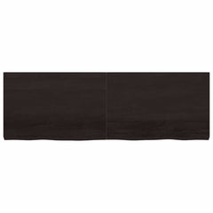 vidaXL Wall Shelf Dark Brown 180x60x(2-6) cm Treated Solid Wood Oak 3
