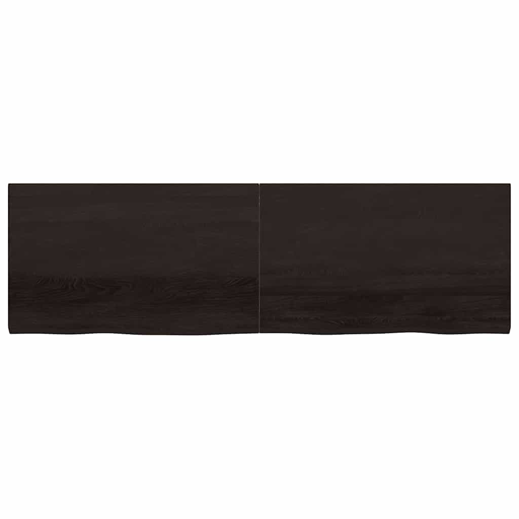 vidaXL Wall Shelf Dark Brown 200x60x(2-4) cm Treated Solid Wood Oak 3