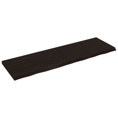 vidaXL Wall Shelf Dark Brown 200x60x(2-6) cm Treated Solid Wood Oak 1