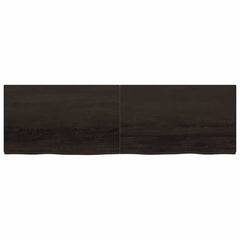 vidaXL Wall Shelf Dark Brown 200x60x(2-6) cm Treated Solid Wood Oak 3