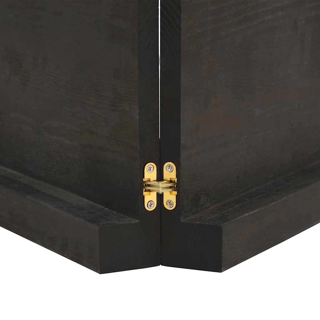 vidaXL Wall Shelf Dark Brown 200x60x(2-6) cm Treated Solid Wood Oak 4
