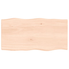 vidaXL Table Top 80x40x2 cm Untreated Solid Wood Oak Live Edge 2