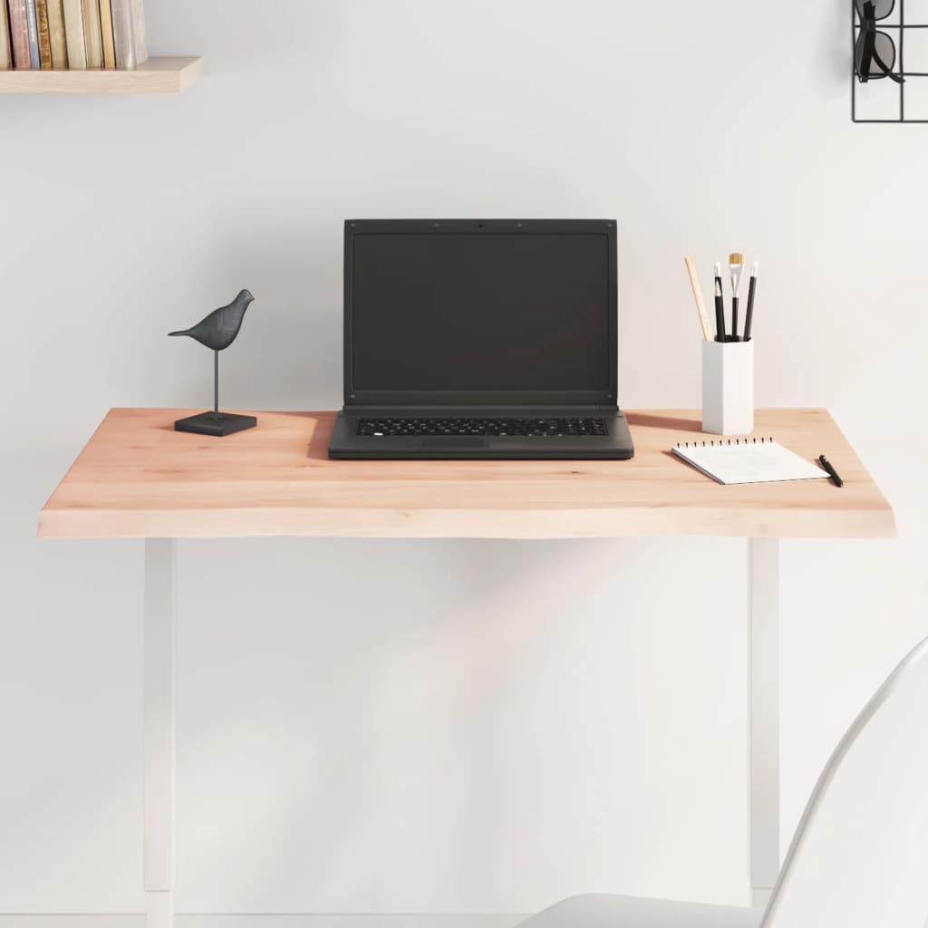 vidaXL Table Top 80x40x2 cm Untreated Solid Wood Oak Live Edge 1