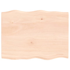 vidaXL Table Top 80x60x2 cm Untreated Solid Wood Oak Live Edge 2