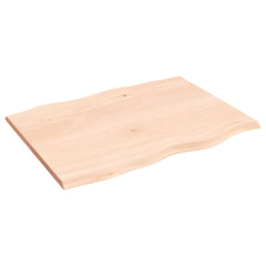 vidaXL Table Top 80x60x2 cm Untreated Solid Wood Oak Live Edge 4