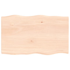 vidaXL Table Top 100x60x2 cm Untreated Solid Wood Oak Live Edge 2