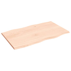 vidaXL Table Top 100x60x2 cm Untreated Solid Wood Oak Live Edge 4