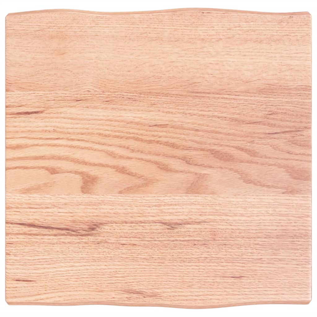vidaXL Table Top Light Brown 40x40x2 cm Treated Solid Wood Oak Live Edge 2