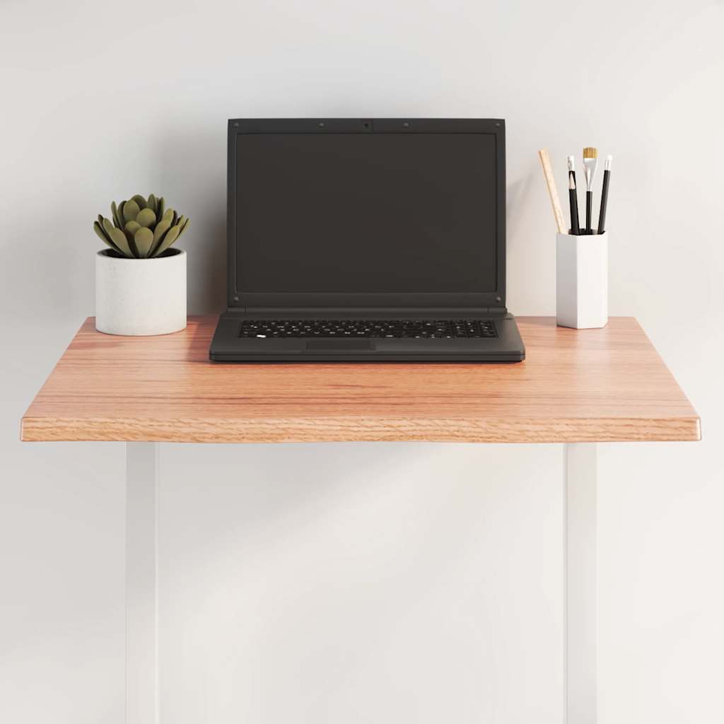 Table Top Solid Wood Oak Live Edge Light Brown Depth 50 cm 60 cm 2 cm