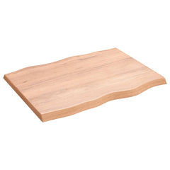vidaXL Table Top Light Brown 80x60x(2-4) cm Treated Solid Wood Live Edge 4