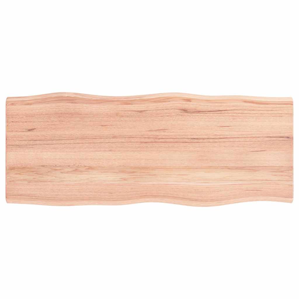 vidaXL Table Top Light Brown 100x40x2 cm Treated Solid Wood Oak Live Edge 2