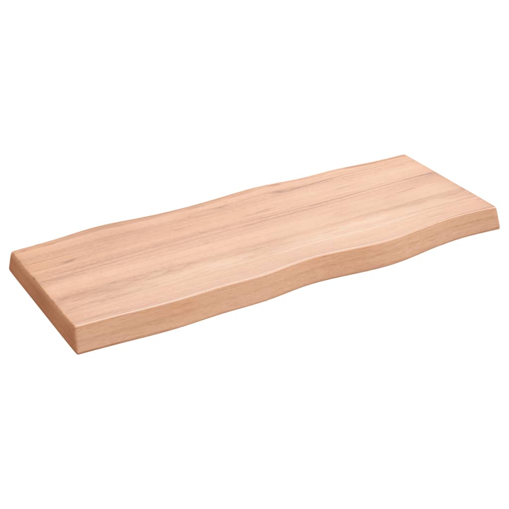 vidaXL Table Top Light Brown 100x40x(2-6)cm Treated Solid Wood Live Edge 4