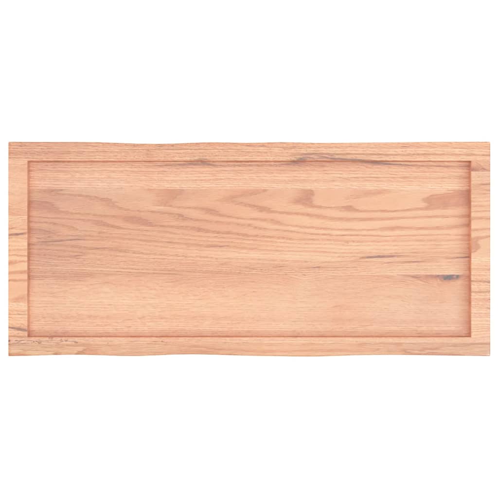 vidaXL Table Top Light Brown 100x40x(2-6)cm Treated Solid Wood Live Edge 5