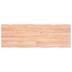 vidaXL Table Top Solid Wood Oak Live Edge Light Brown Depth 40 cm