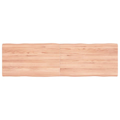 vidaXL Table Top Light Brown 140x40x(2-4)cm Treated Solid Wood Live Edge 1