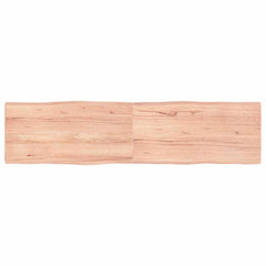 vidaXL Table Top Solid Wood Oak Live Edge Light Brown Depth 40 cm