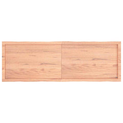 Table Top Solid Wood Oak Live Edge Light Brown Depth 50 cm 160 cm 4 cm