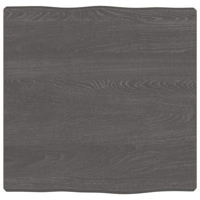 Table Top Dark Brown 40x40x(2-4) cm Treated Solid Wood Live Edge