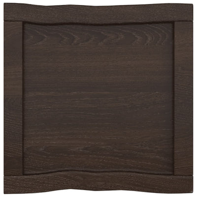 Table Top Dark Brown 40x40x(2-4) cm Treated Solid Wood Live Edge