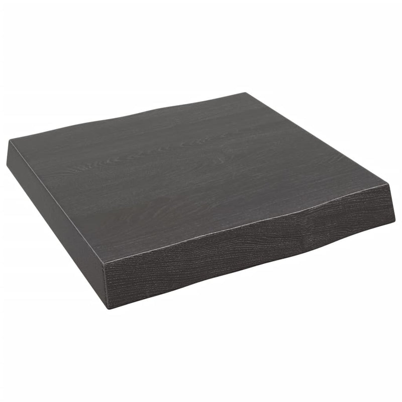 Table Top Dark Brown 40x40x(2-6) cm Treated Solid Wood Live Edge