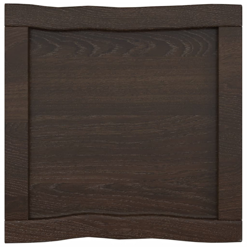 Table Top Dark Brown 40x40x(2-6) cm Treated Solid Wood Live Edge