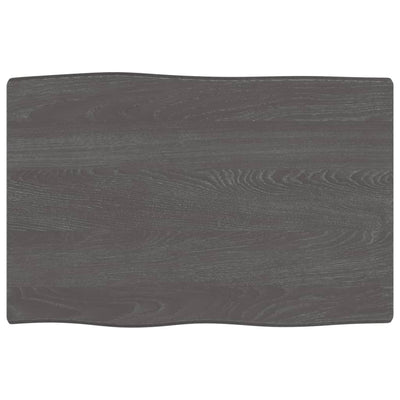 Table Top Dark Brown 60x40x(2-6) cm Treated Solid Wood Live Edge