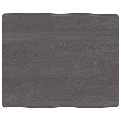 Table Top Dark Brown 60x50x(2-6) cm Treated Solid Wood Live Edge