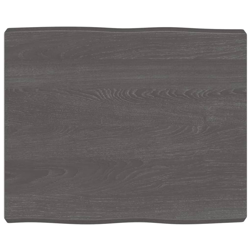 Table Top Dark Brown 60x50x(2-6) cm Treated Solid Wood Live Edge