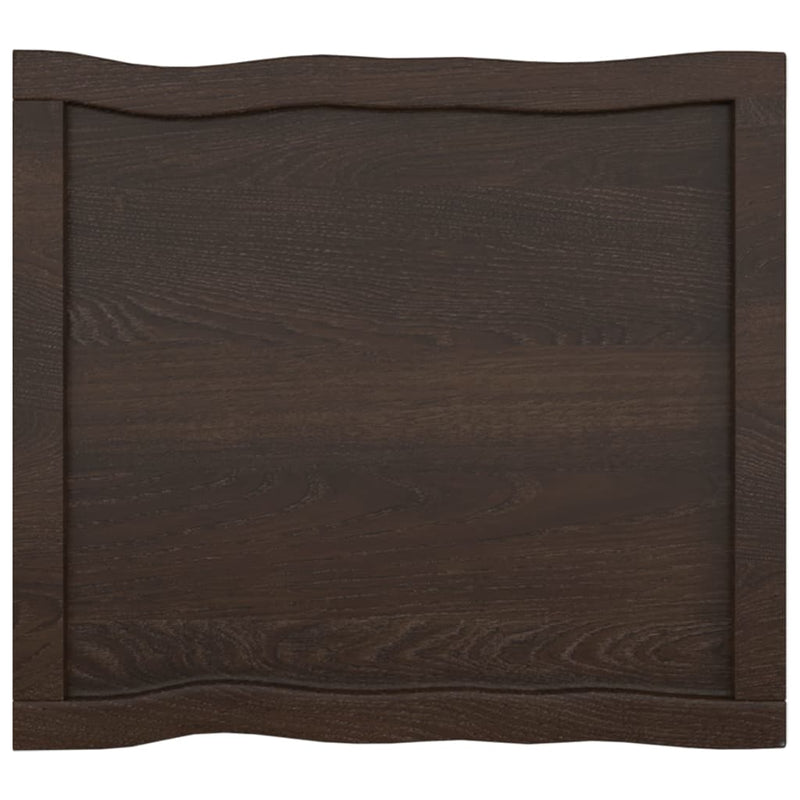 Table Top Dark Brown 60x50x(2-6) cm Treated Solid Wood Live Edge