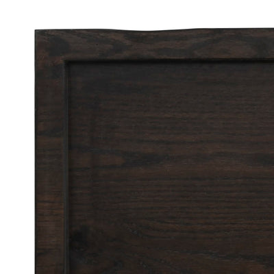 Table Top Dark Brown 60x50x(2-6) cm Treated Solid Wood Live Edge